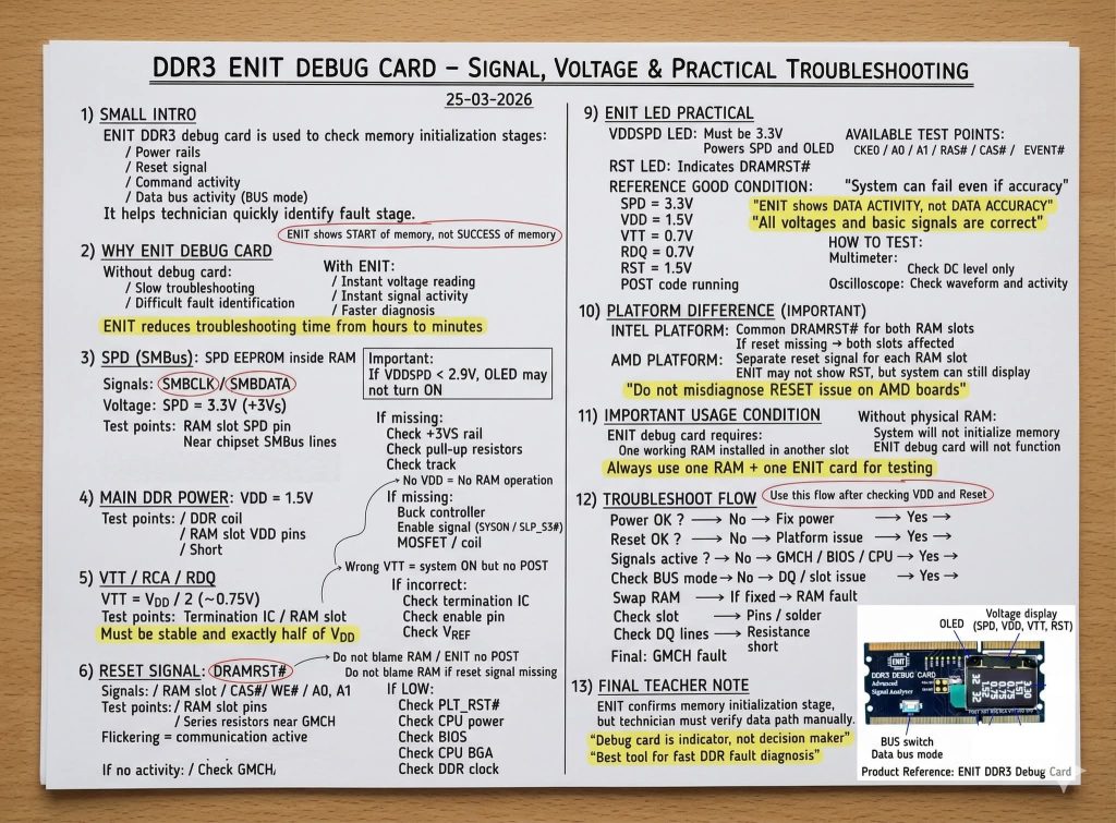 ENIT DDR3 Debug Card