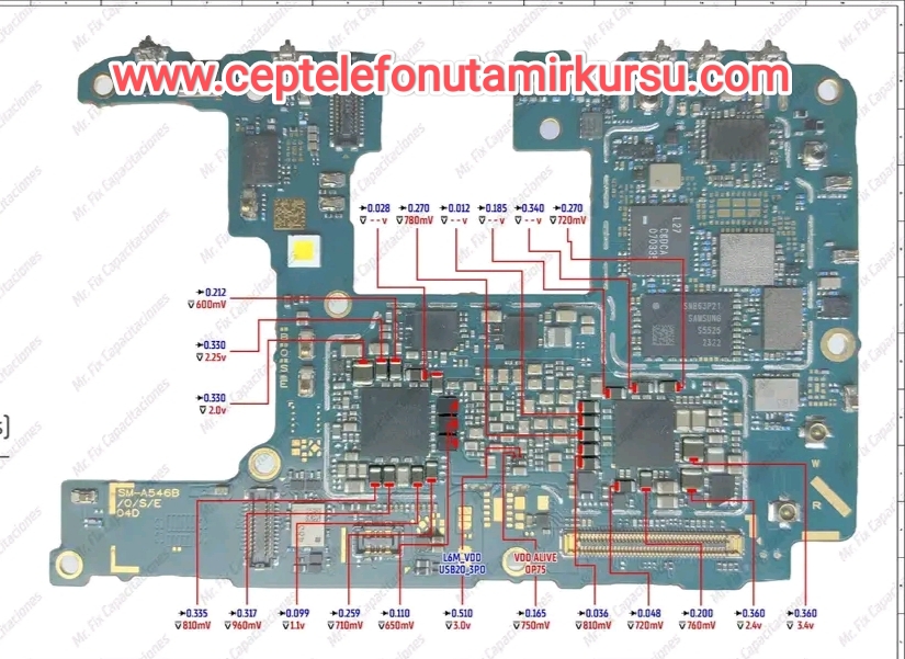Samsung A54 PMIC Voltaj Ölçümleri