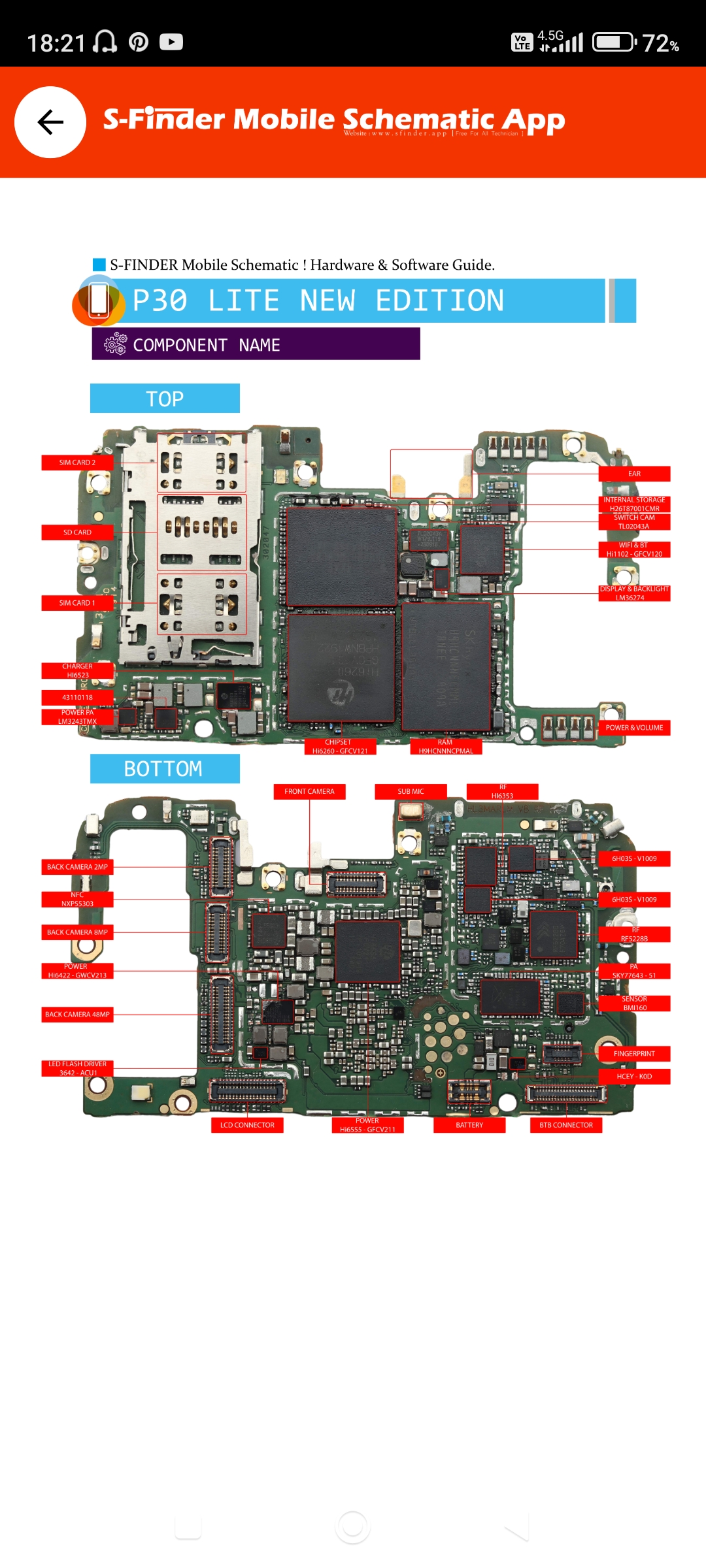 Huawei P30 Lite New Edition Anakart Şeması ve Entegre Rehberi