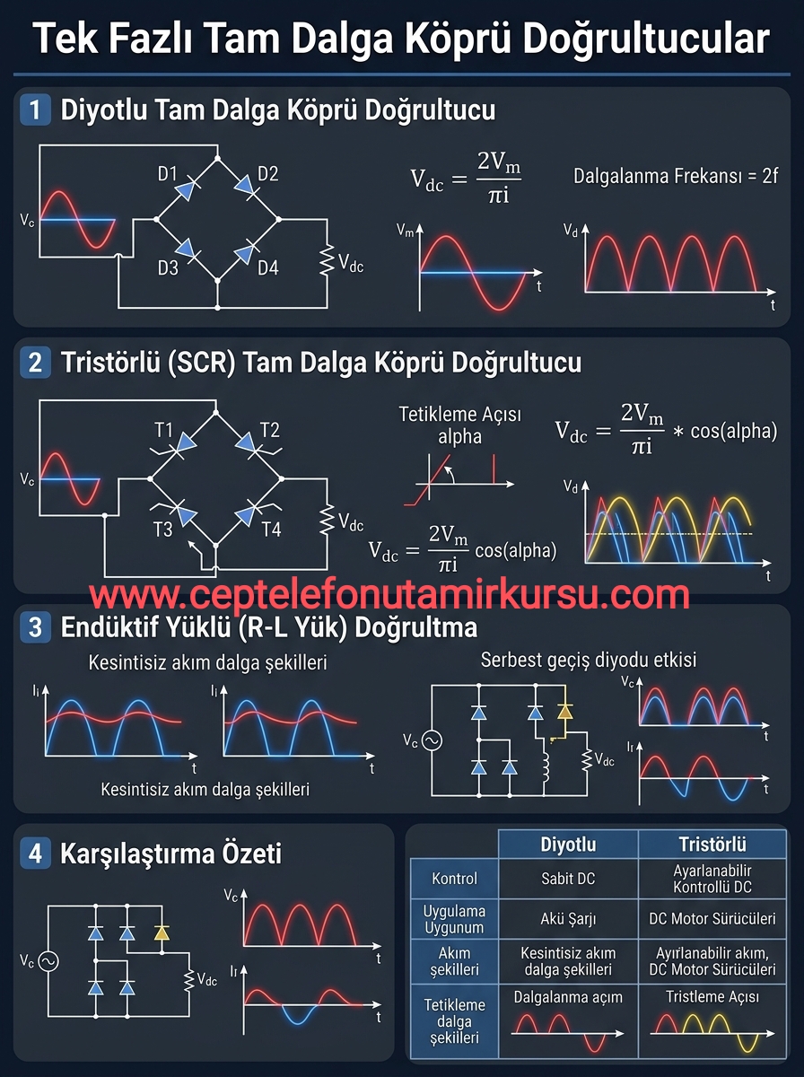 Güç Elektroniğinde Tek Fazlı AC – DC Dönüştürücüler